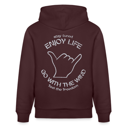Unisex Bio-Hoodie CRUISER -enjoy life- - Maroon