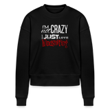 Cropped Frauen Bio-Sweatshirt -crazy- - Schwarz