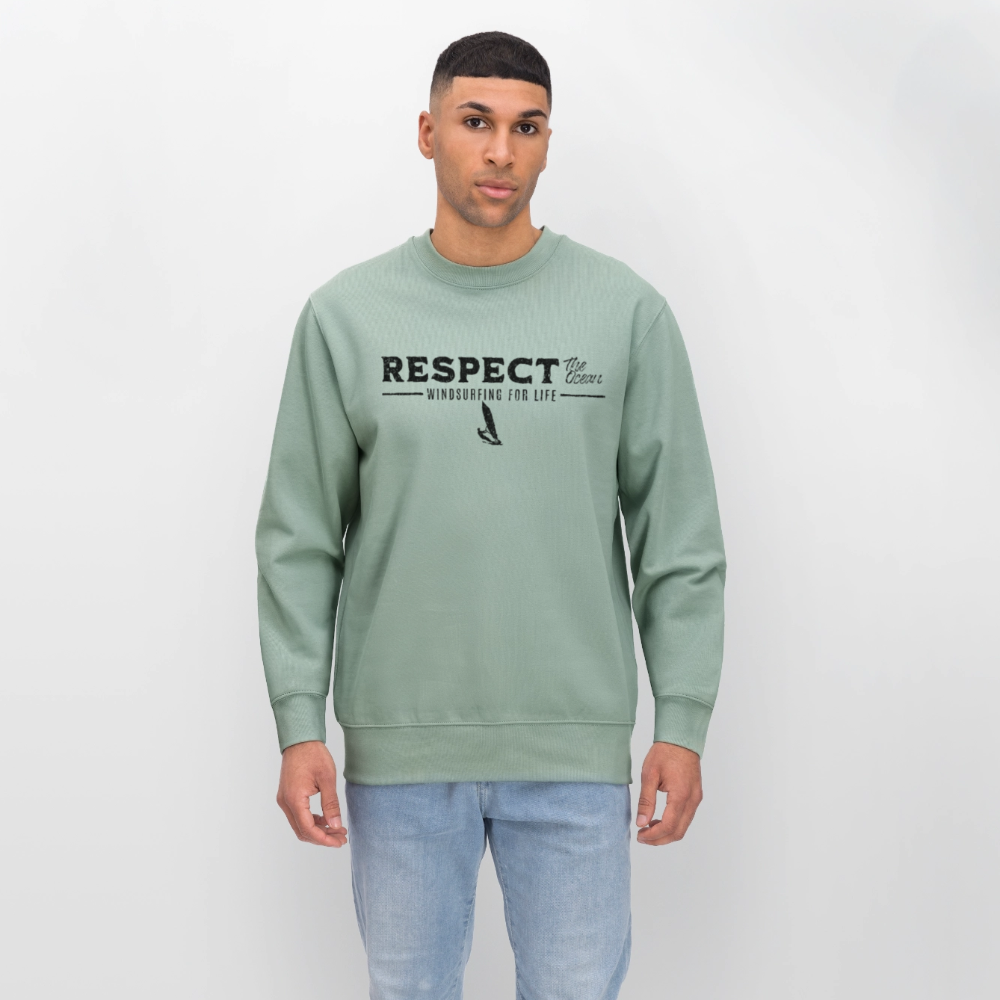 Unisex Bio-Sweatshirt CHANGER -respect- - Helles Graugrün