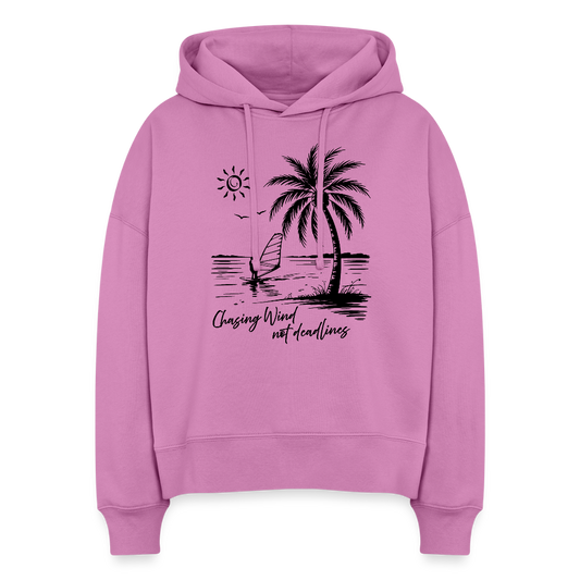 Boxy Frauen Bio Hoodie -stay salty- - Pink
