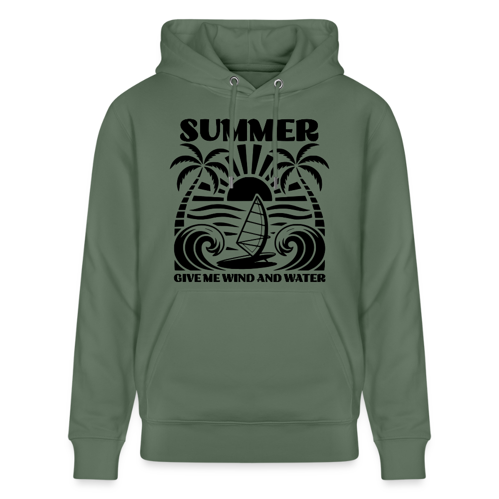 Unisex Bio-Hoodie CRUISER -give me wind and water- - Tanngrün