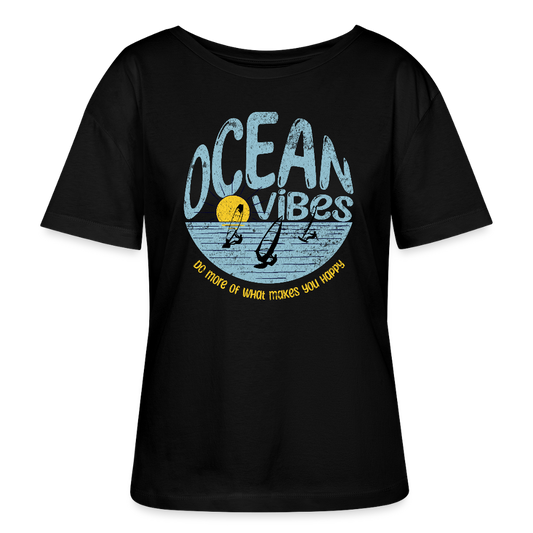 Relaxed Rundhals Frauen Bio-T-Shirt -do more- - Schwarz