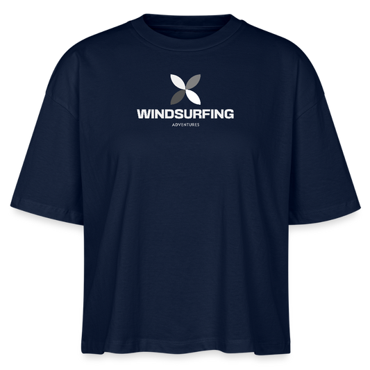 Frauen Boxy Bio-T-Shirt -adventure- - Navy