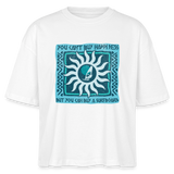 Frauen Boxy Bio-T-Shirt -buy happiness- - Weiß