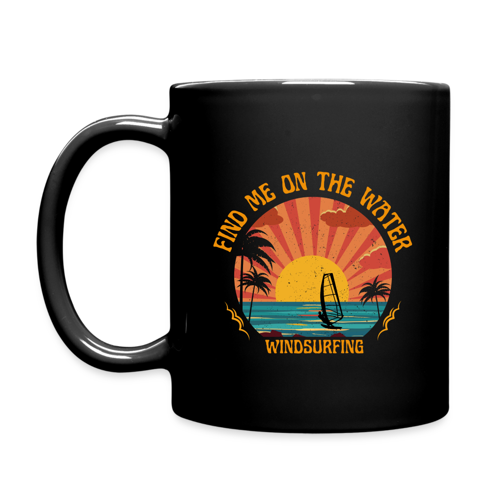 Tasse -find me on the water- - Schwarz
