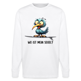 Unisex Bio-Langarmshirt -Wo ist mein Segel?- - Weiß