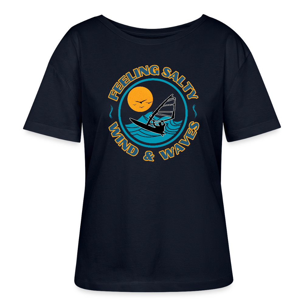 Relaxed Rundhals Frauen Bio-T-Shirt -feeling salty- - Navy