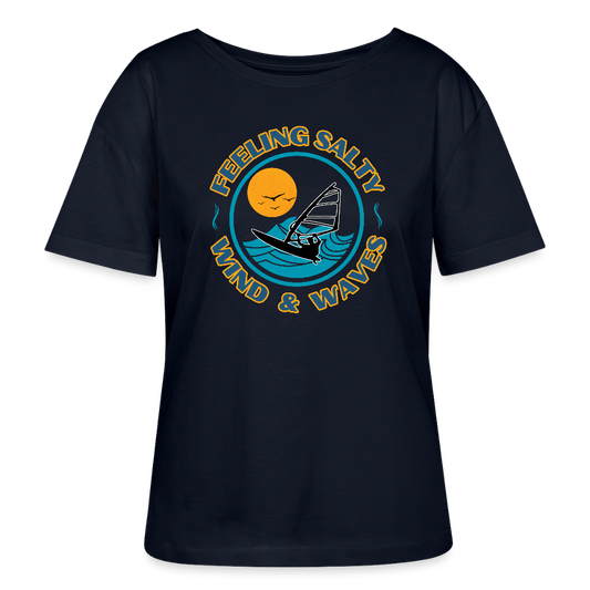 Relaxed Rundhals Frauen Bio-T-Shirt -feeling salty- - Navy