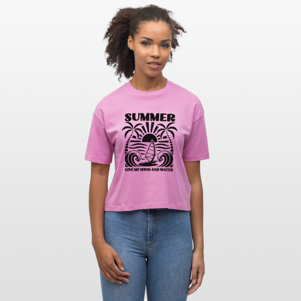 Safis Shop - Frauen Boxy Bio-T-Shirt Nova -give me wind and water- - Pink