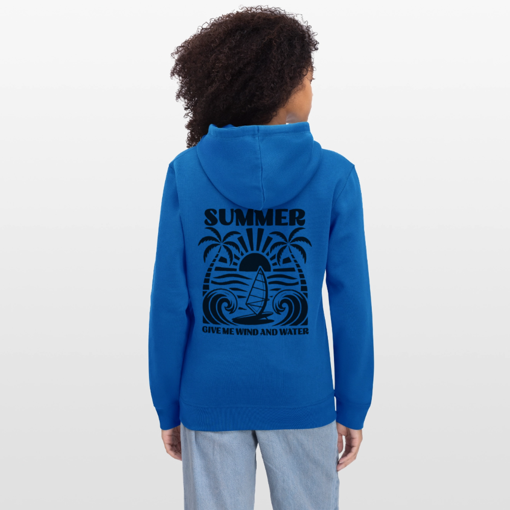 Safis Shop Bio-Hoodie DRUMMER -give me wind and water- - Königsblau