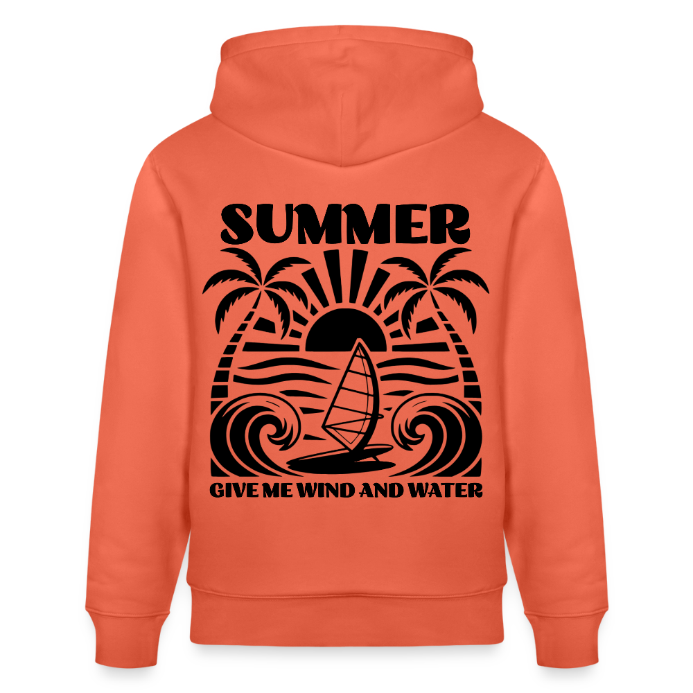 Unisex Bio-Hoodie CRUISER -give me wind and water- - Hellrot