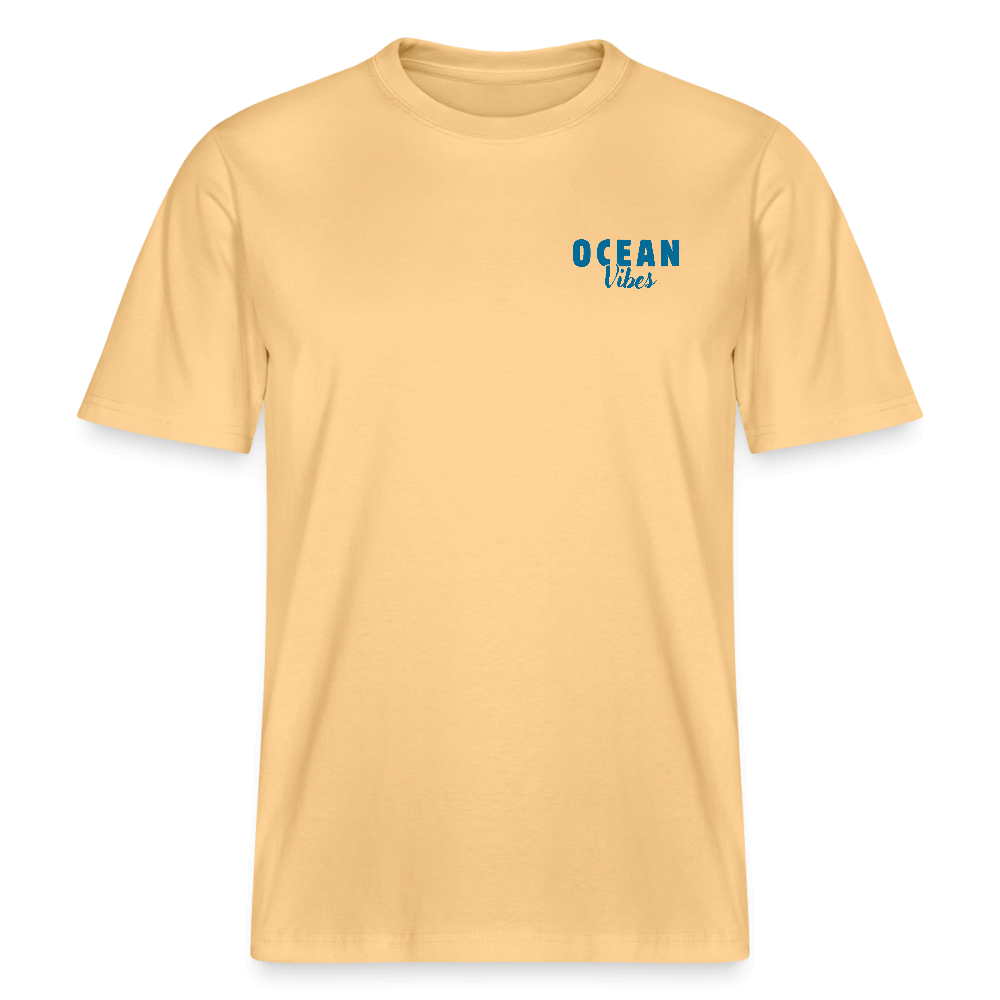 Relaxed Fit Unisex Bio-T-Shirt -happiest- - Hellgelb