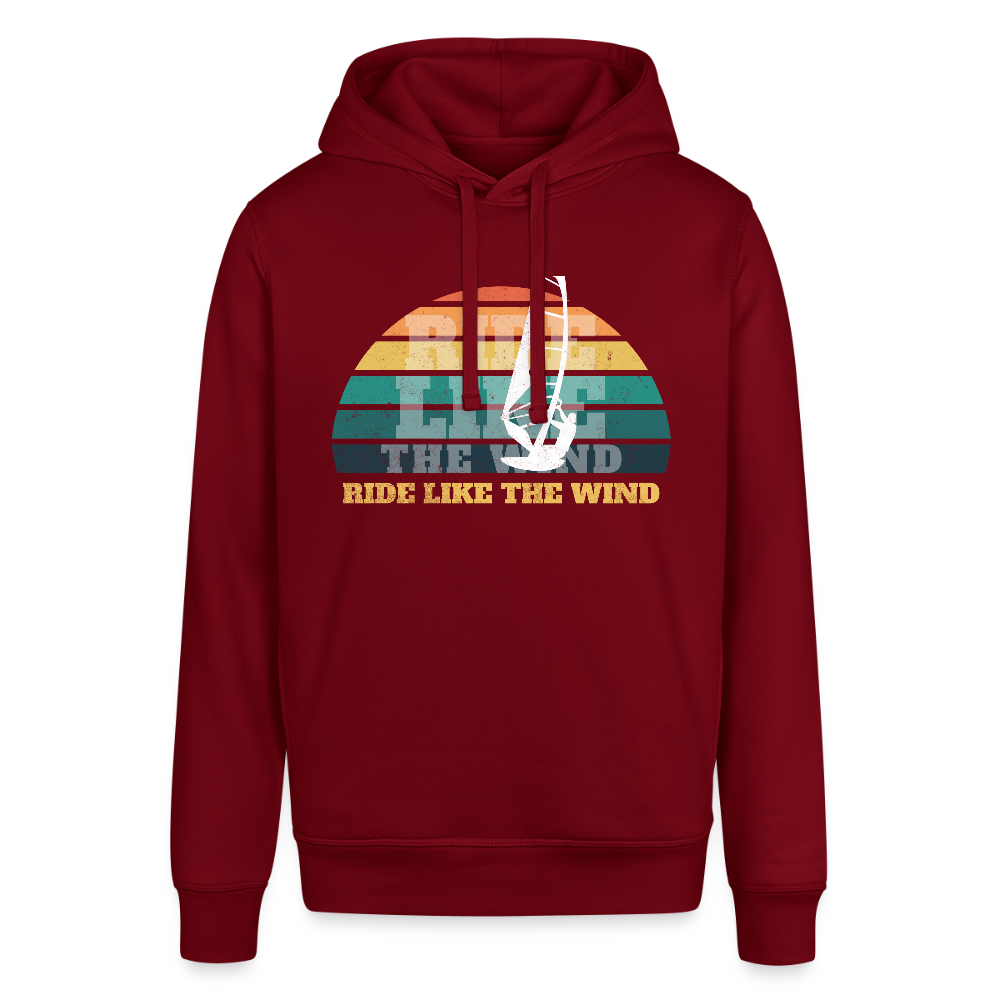 Unisex Bio-Hoodie -ride like the wind- - Burgunderrot
