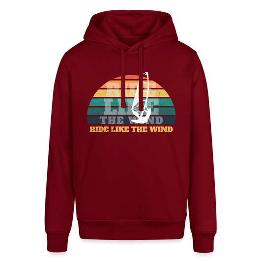 Unisex Bio-Hoodie -ride like the wind- - Burgunderrot
