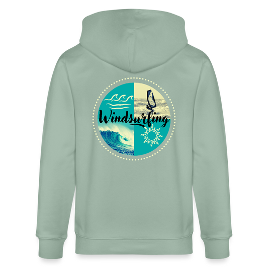 Unisex Bio-Kapuzenjacke CULTIVATOR -ocean- - Helles Graugrün