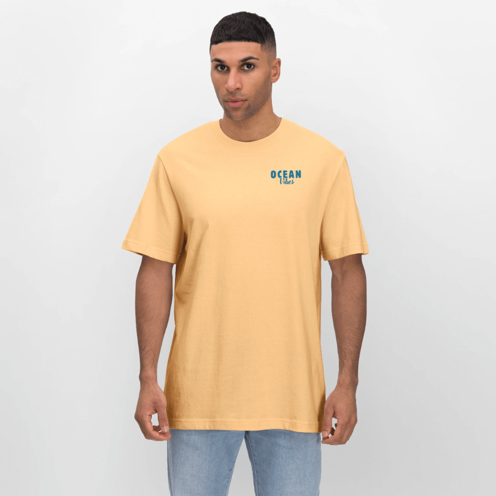 Relaxed Fit Unisex Bio-T-Shirt -happiest- - Hellgelb