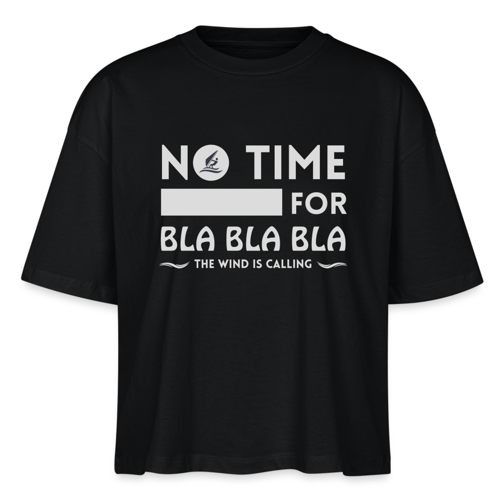 Frauen Boxy Bio-T-Shirt -bla bla bla- - Schwarz