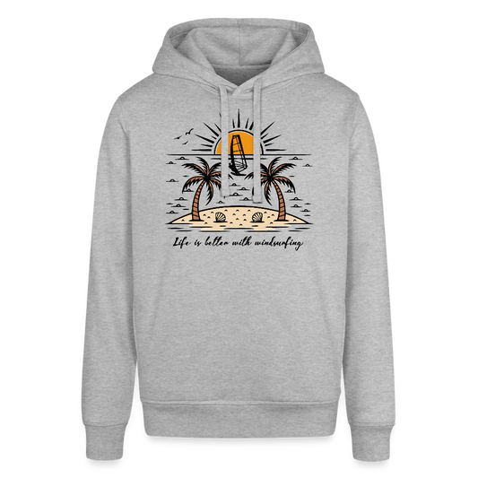 Unisex Bio-Hoodie -better life- - Grau meliert