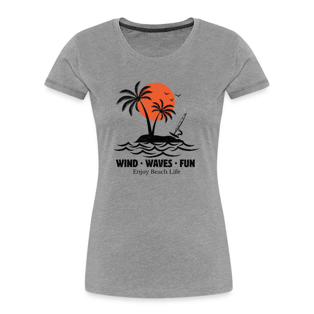 Frauen Premium Bio T-Shirt -enjoy life- - Grau meliert