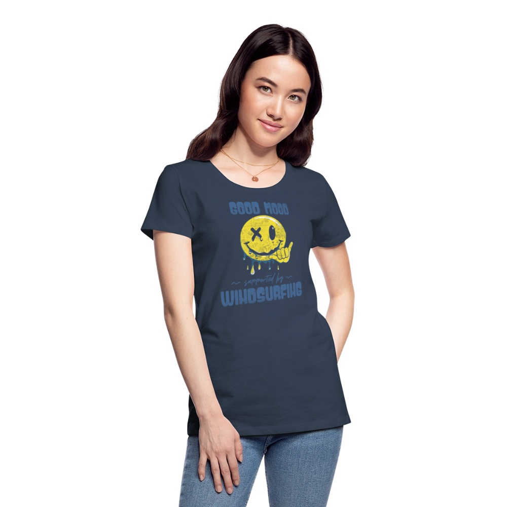 Frauen Premium Bio T-Shirt -smiley- - Navy