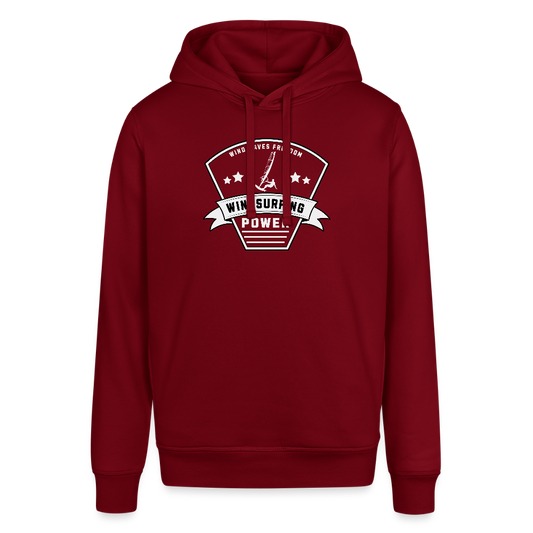 Unisex Bio-Hoodie -power- - Burgunderrot