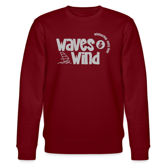 Männer Bio-Sweatshirt -waves & wind- - Burgunderrot