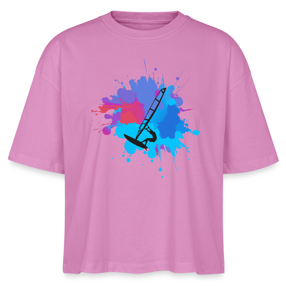 Frauen Boxy Bio-T-Shirt -Farbklecks- - Pink