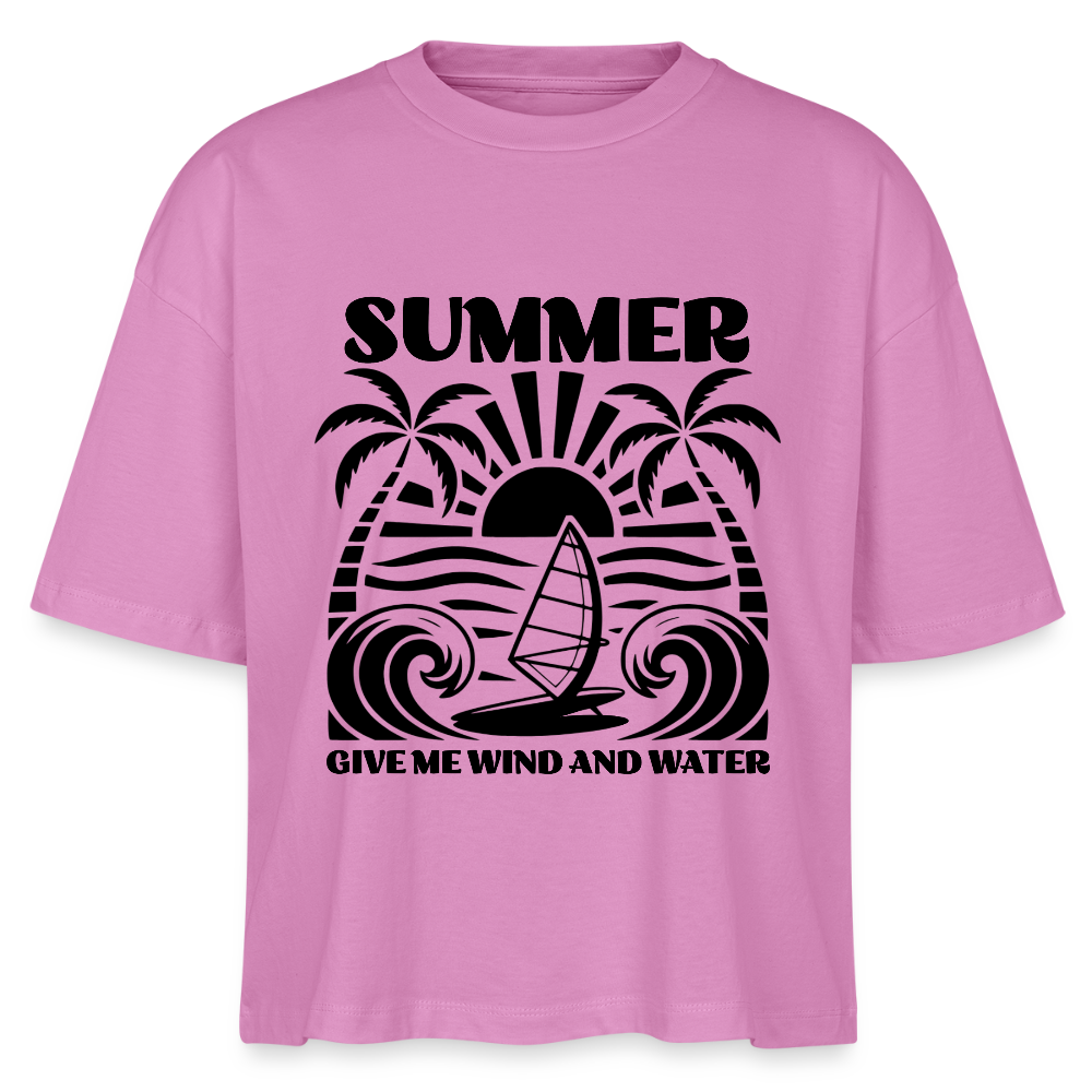 Safis Shop - Frauen Boxy Bio-T-Shirt Nova -give me wind and water- - Pink