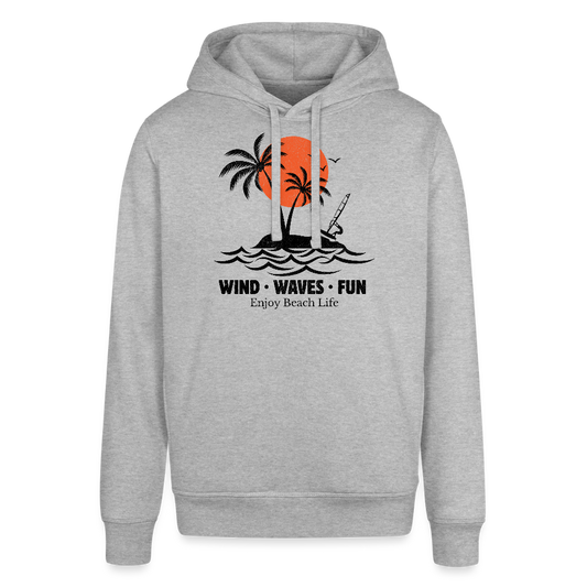 Unisex Bio-Hoodie -enjoy life- - Grau meliert