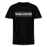 Männer Bio-T-Shirt mit V-Ausschnitt -windsurfing- - Schwarz