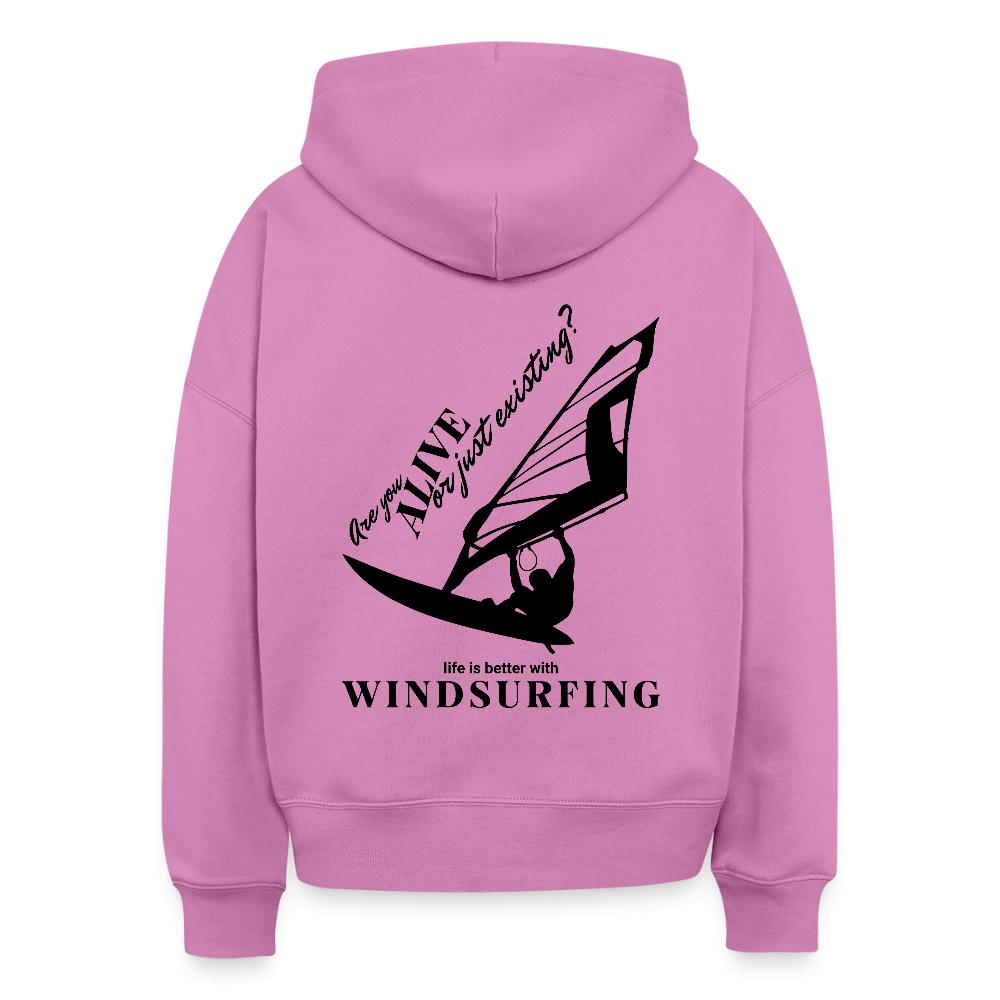 Windsurf Kleidung Bio Hoodie -are you alive- - Pink