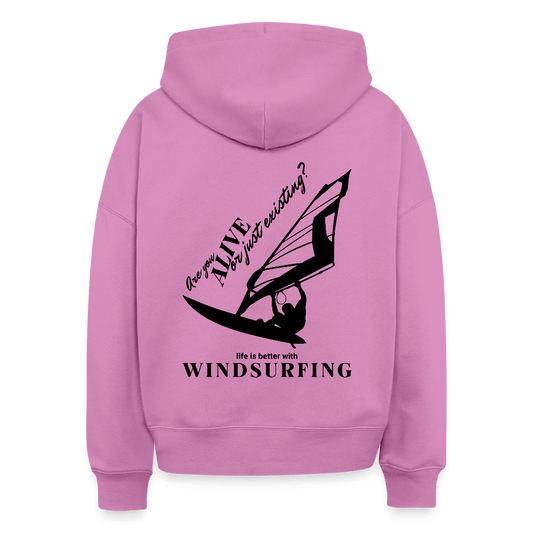 Windsurf Kleidung Bio Hoodie -are you alive- - Pink