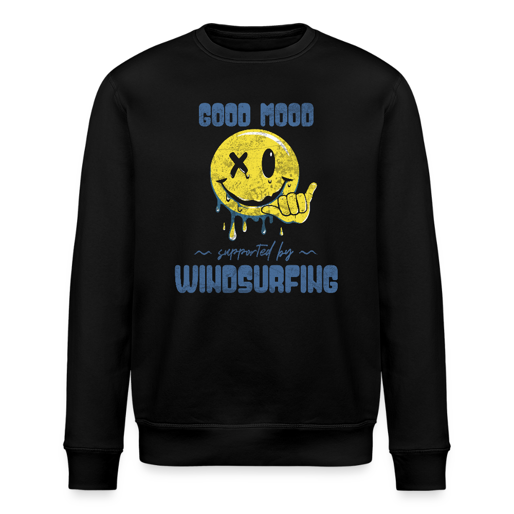 Unisex Bio-Sweatshirt ROLLER -smiley- - Schwarz