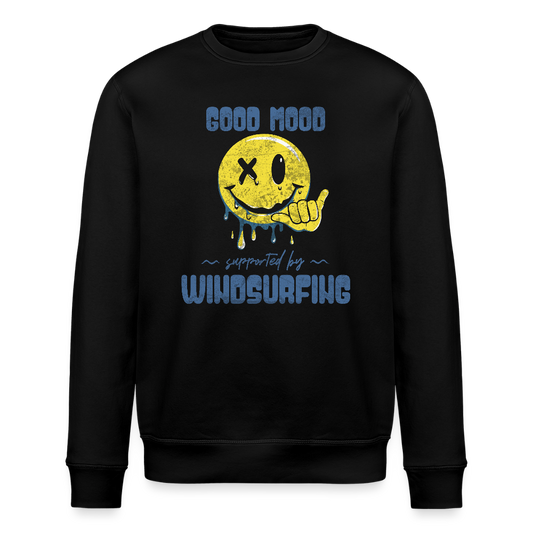Unisex Bio-Sweatshirt ROLLER -smiley- - Schwarz