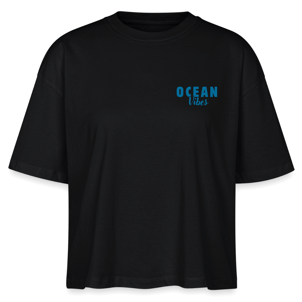 Frauen Boxy Bio-T-Shirt Nova -happiest- - Schwarz