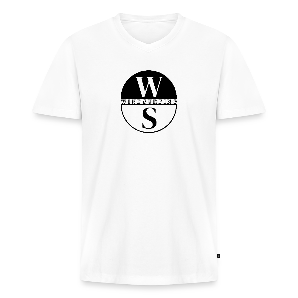 Männer Bio-T-Shirt mit V-Ausschnitt -ws- - Weiß