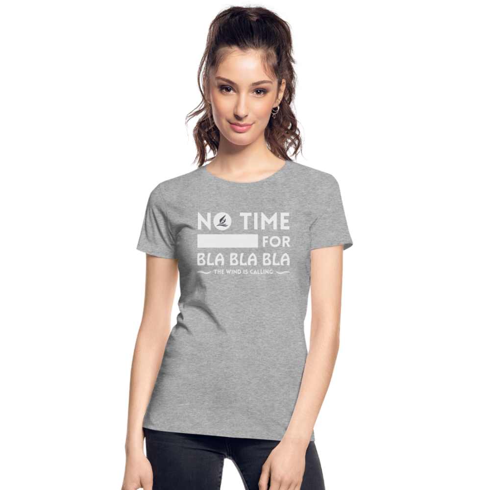 Frauen Premium Bio T-Shirt -bla bla bla- - Grau meliert