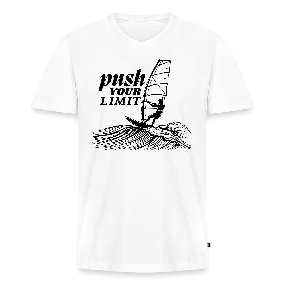 Windsurf Kleidung T-Shirt mit V-Ausschnitt -push- - Weiß
