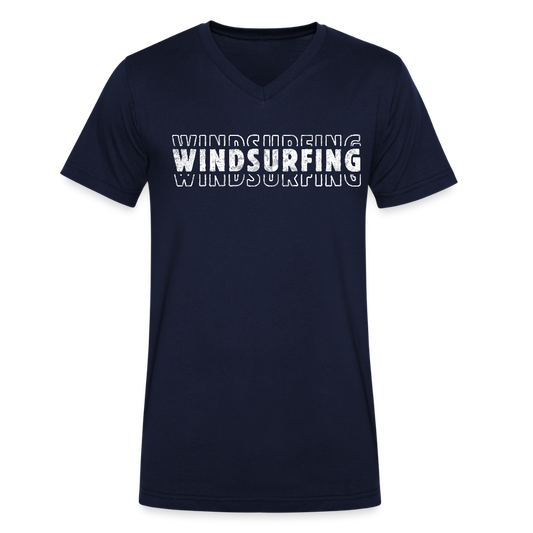 Männer Bio-T-Shirt mit V-Ausschnitt -windsurfing- - Navy