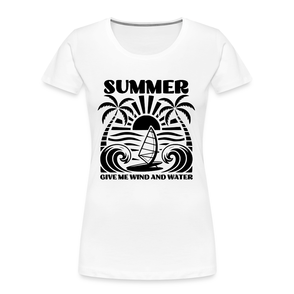 Safis Shop Frauen Premium Bio T-Shirt -give me wind and water- - Weiß