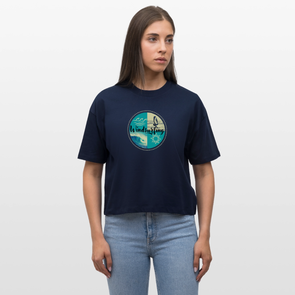 Frauen Boxy Bio-T-Shirt -ocean- - Navy