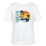 Relaxed Rundhals Frauen Bio-T-Shirt -meer geht immer- - Weiß
