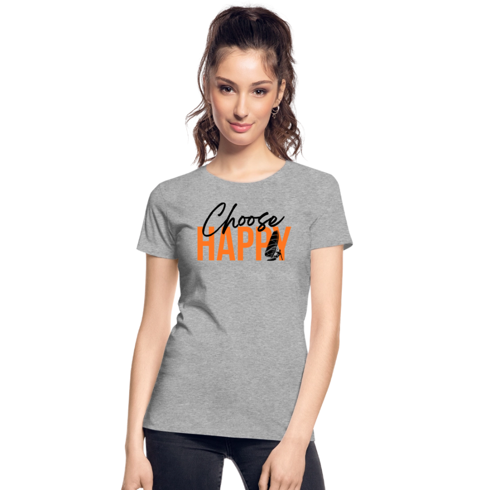 Frauen Premium Bio T-Shirt -happy- - Grau meliert