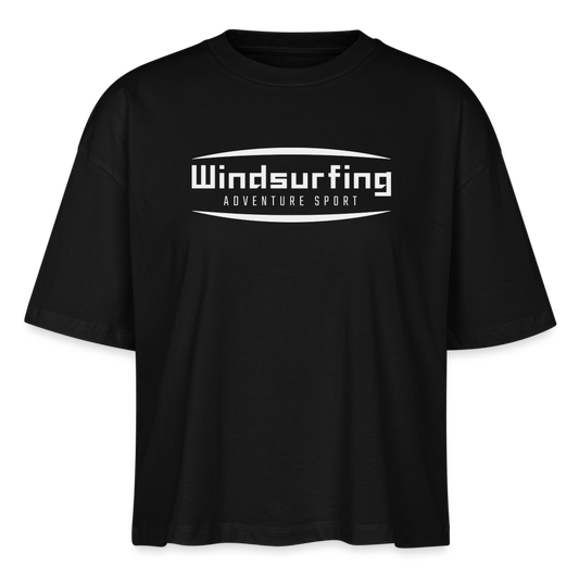 Frauen Boxy Bio-T-Shirt -adventure sport- - Schwarz