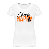 Frauen Premium Bio T-Shirt -happy- - Weiß