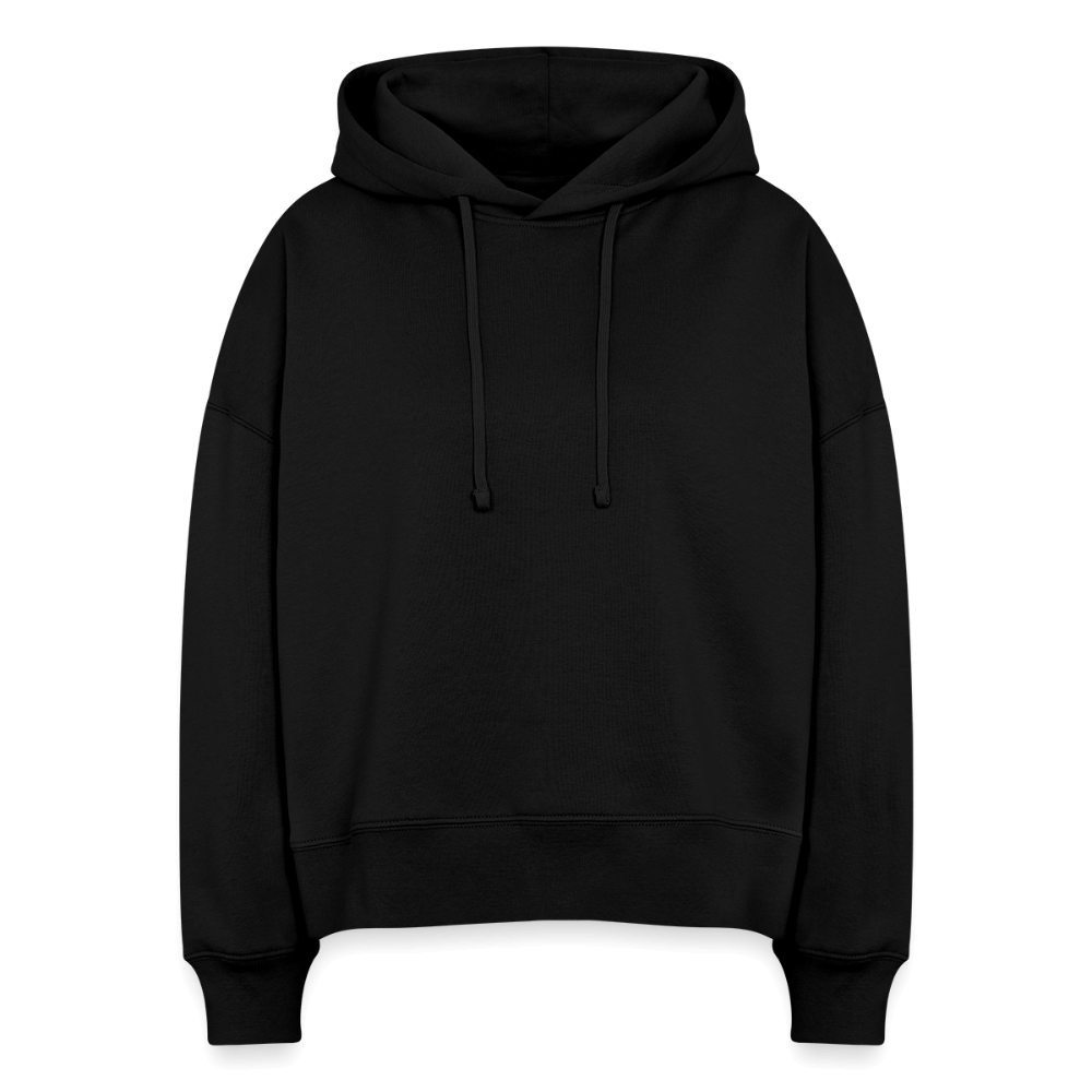 Frauen Bio Hoodie in Terrakotta mit surfe! Design. Lässiger Boxy Hoodie surfe! für Windsurf Liebhaber.