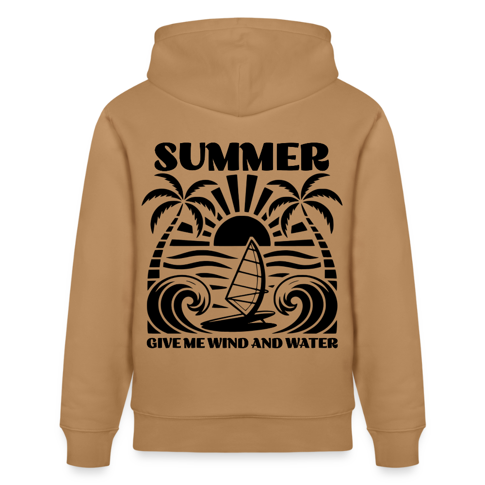 Unisex Bio-Hoodie CRUISER -give me wind and water- - Karamell