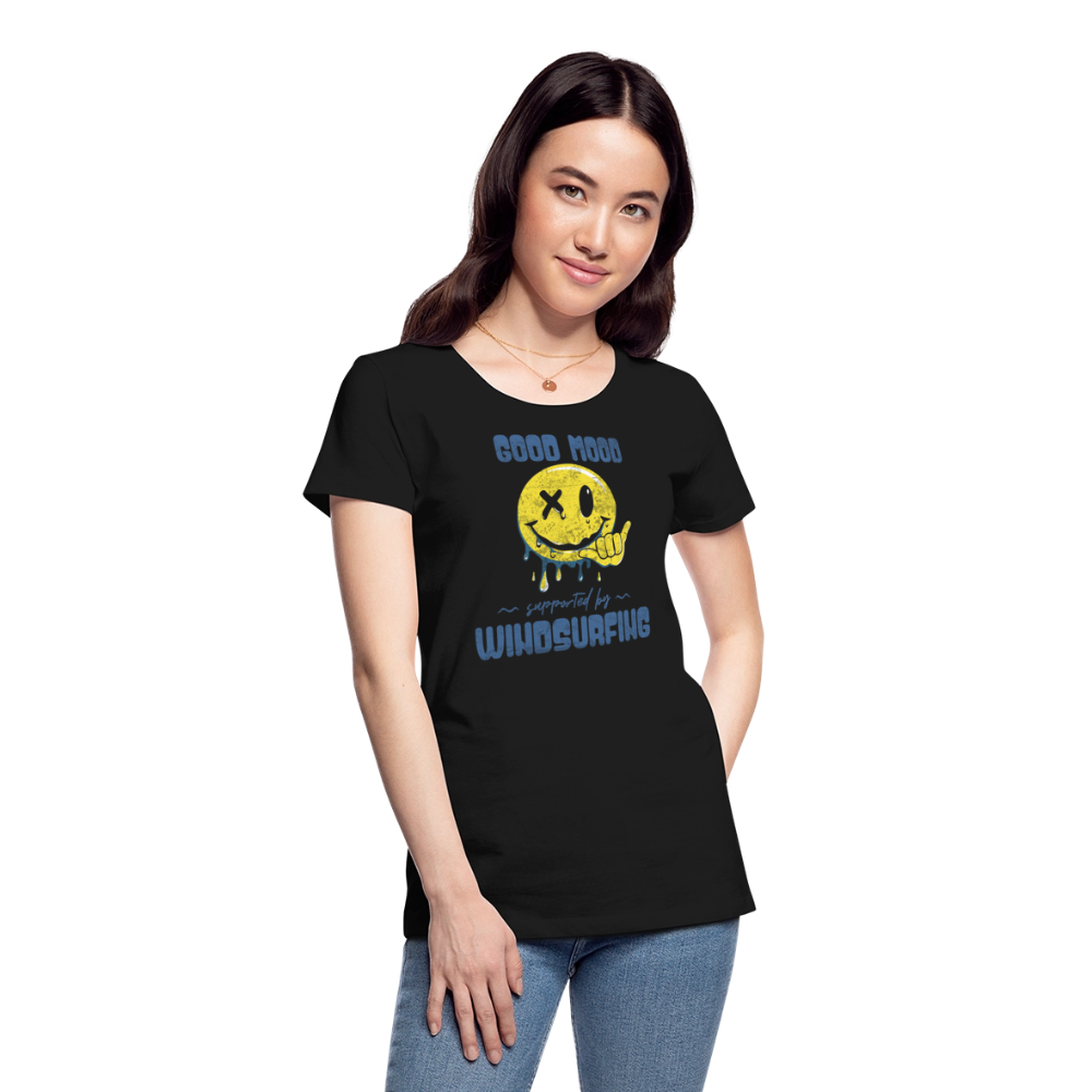 Frauen Premium Bio T-Shirt -smiley- - Schwarz