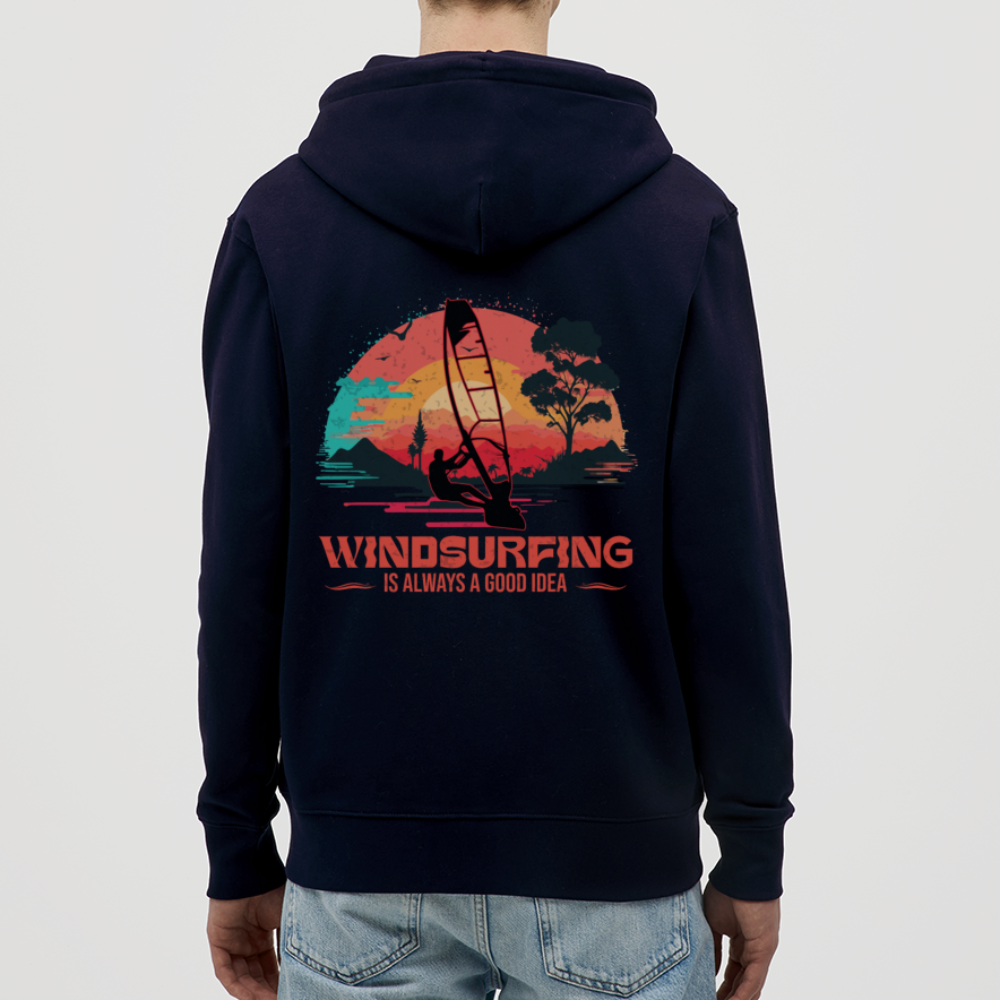 Unisex Bio-Kapuzenjacke -good idea- - Navy