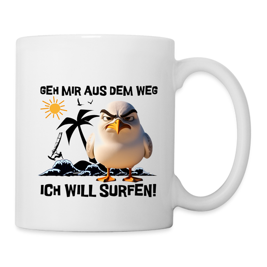 Tasse -ich will surfen- - Weiß